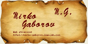 Mirko Gaborov vizit kartica